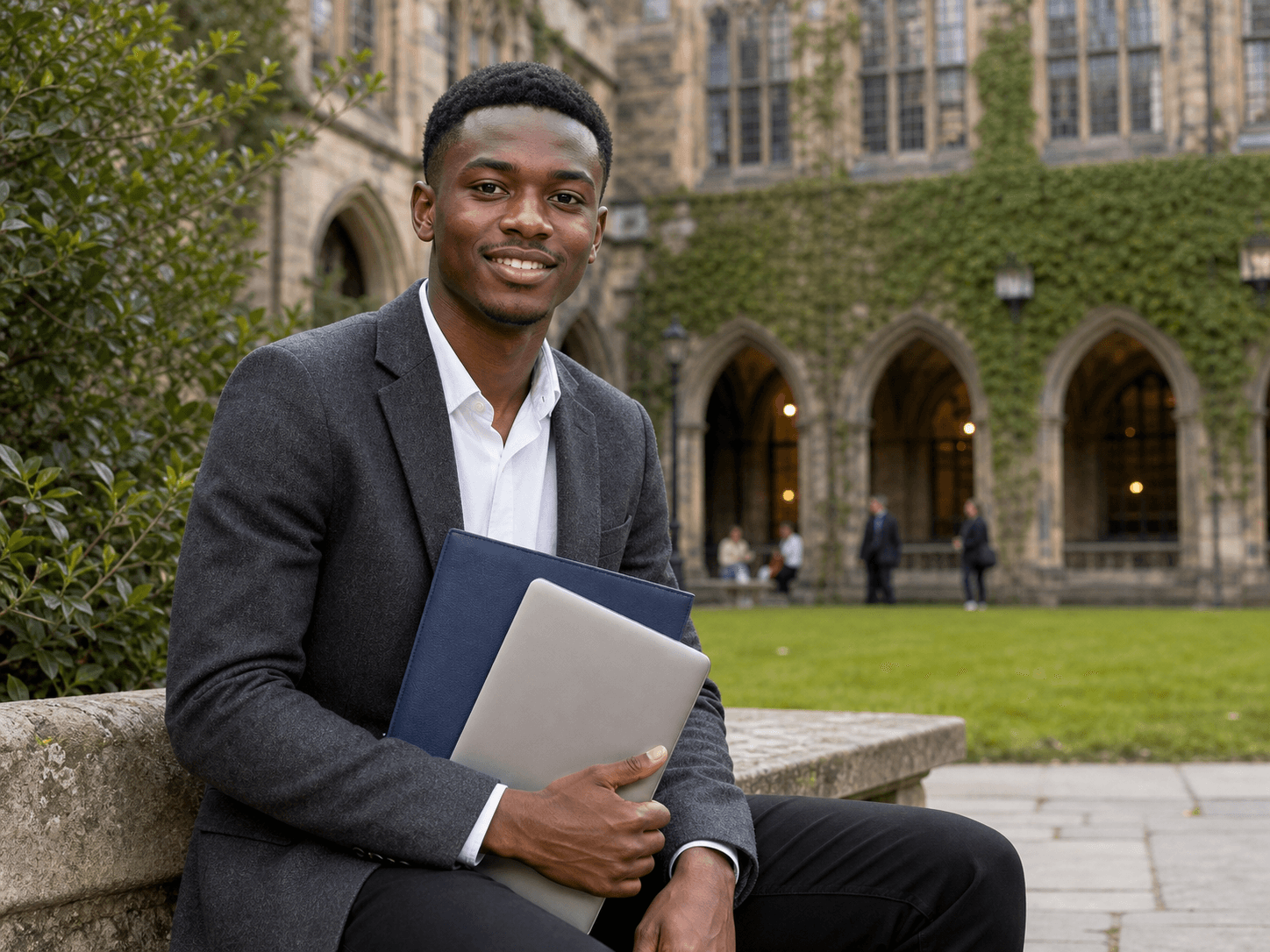 James, a Kenyan student on a UK university campus